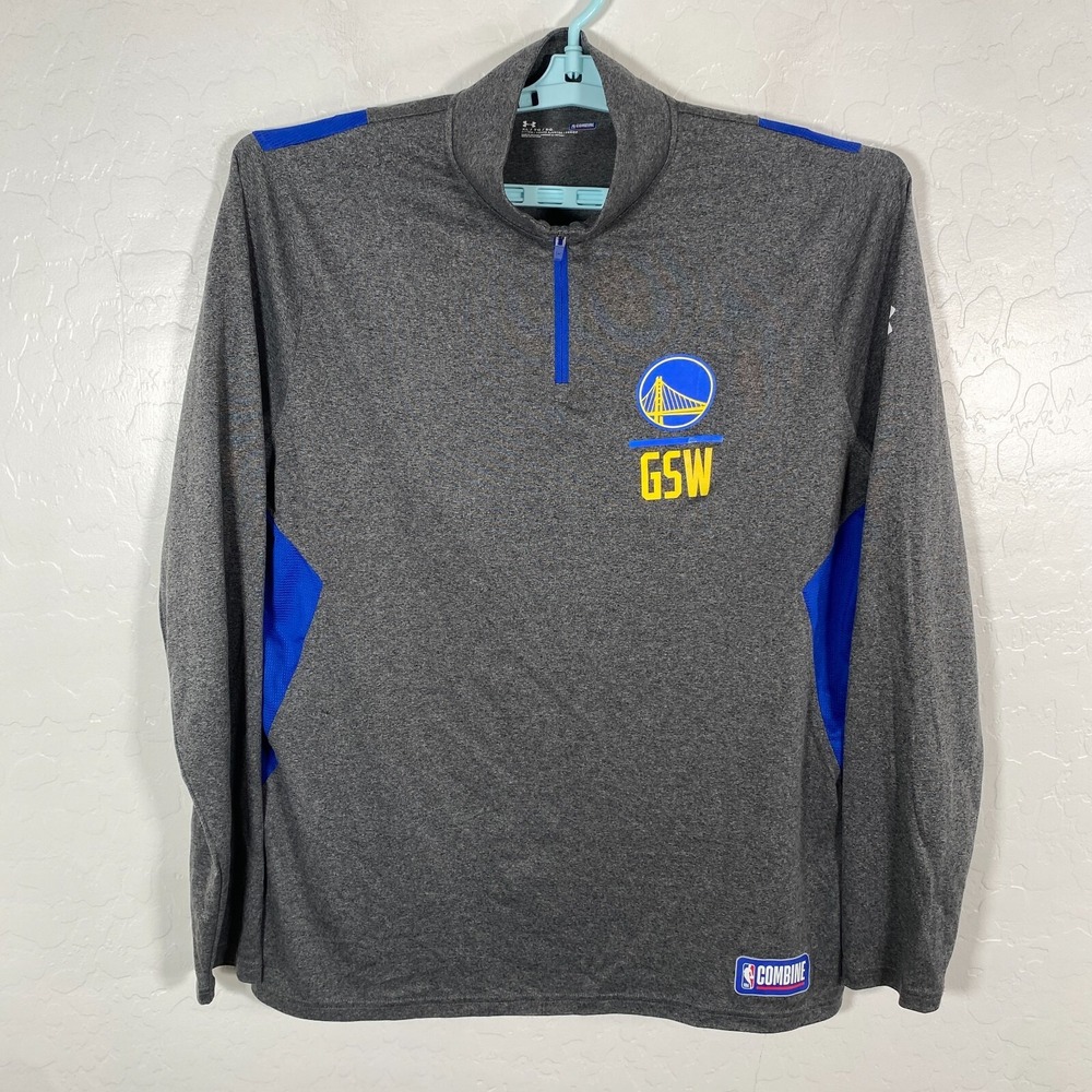 Golden State Warriors Shirt Mens XL Gray Under Armour Combine NBA Basketball